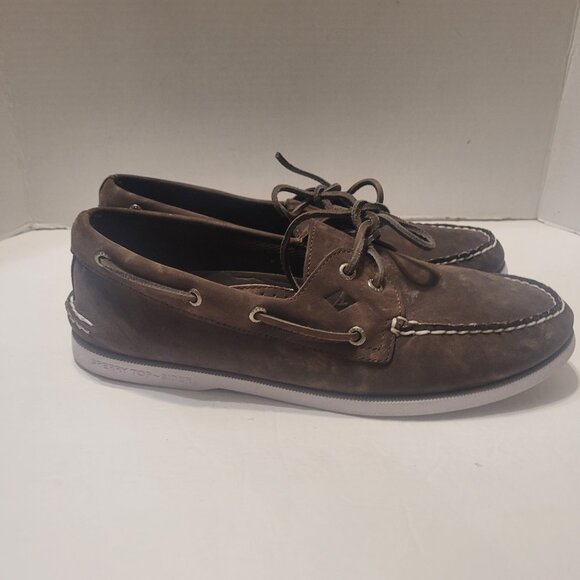 Sperry Top-Sider A/O 2-Eye Nubuck Brown Suede Boat Men's Hommes Shoe/Loafer 11.5 - Picture 2 of 11